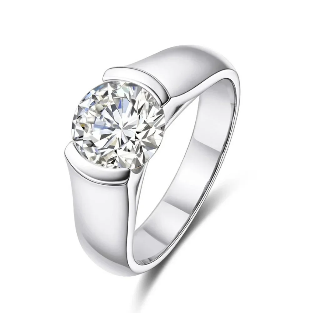 Certified 2 ct. t.w. Moissanite Diamond Engagement Ring NEW